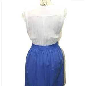 Zara Basic Shirt Dress White Blue Large Cotton Blend Summer Morocco